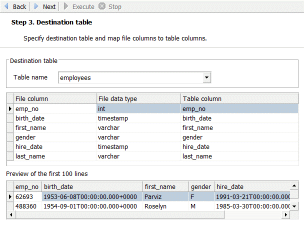 Import Data from File Wizard